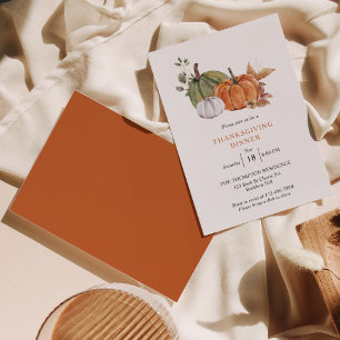Rustic Boho Thanksgiving Middag Inbjudningar