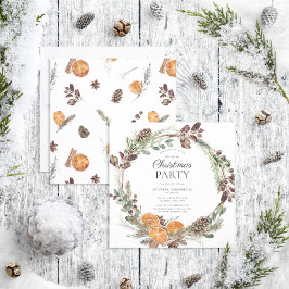 Rustic Boho Torkad Orange Utandningstjuren Party Inbjudningar