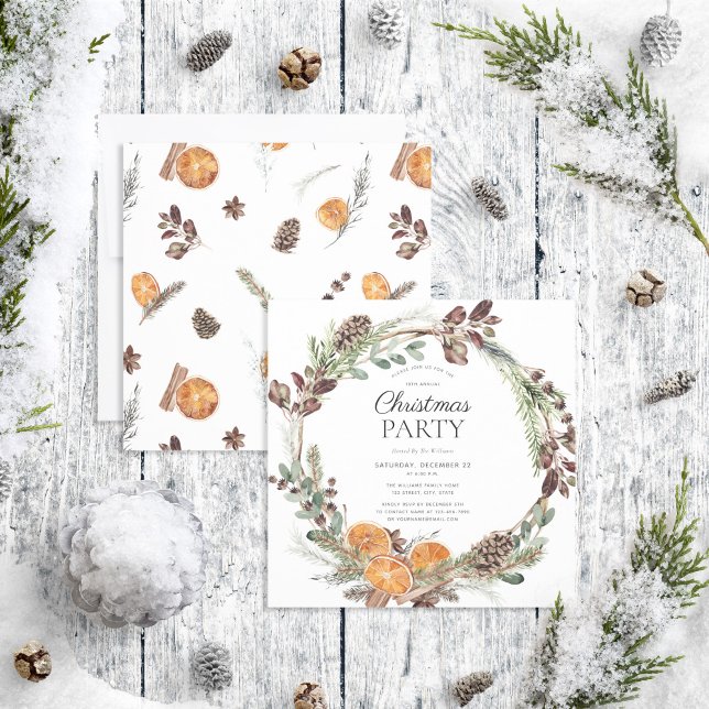 Rustic Boho Torkad Orange Utandningstjuren Party Inbjudningar (Skapare uppladdad)