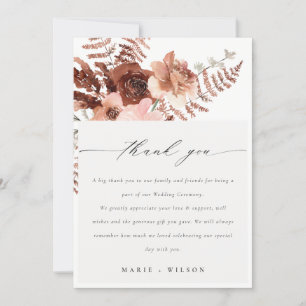 Rustic Boho torkade Fern Orchid Bröllop Tack Kort