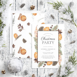 Rustic Boho Torkade Orangen jul Party Inbjudningar