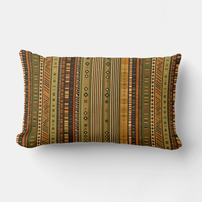 Rustic Boho Tribal Rand Lumbarkudde (Framsida)