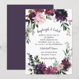 Rustic Boho Vattenfärgsfärgad Blommigt Utandning B Inbjudningar