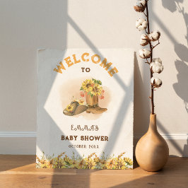 Rustic Boho Vild Western Rodeo Baby Shower Välkomm Poster