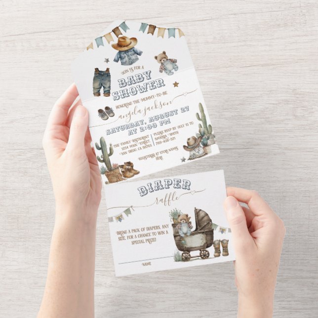 Rustic Boho Vilda western Boy Shower (Tearaway)