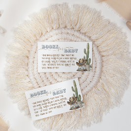 Rustic Boho Vilda western Boy Shower bokar för bab Tilläggskort
