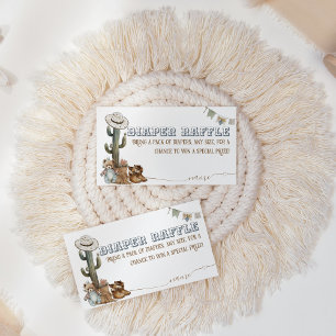 Rustic Boho Vilda western Boy Shower diaper raffle Tilläggskort