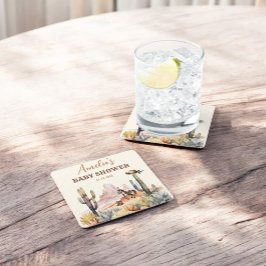 Rustic Boho Vilda western Boy Shower Underlägg Papper Kvadrat