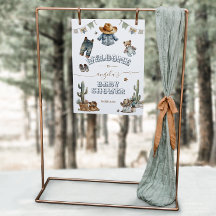 Rustic Boho Vilda western Boy Shower välkommen