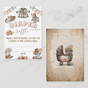 Rustic Boho Vilda western Flicka Shower-blaper Tilläggskort