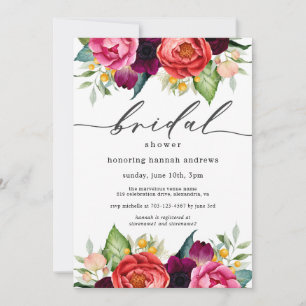 Rustic Boho Watercolor Blommigt Möhippa Inbjudningar