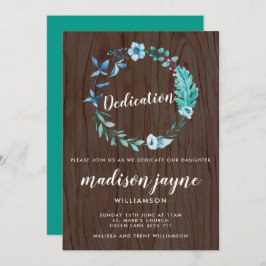 Rustic Boho Watercolor Blommigt Wandededication Inbjudningar