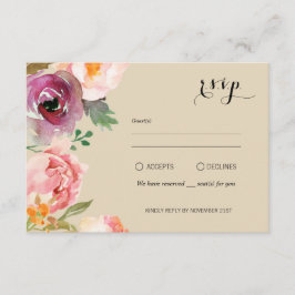 Rustic Boho Watercolor Flowers Bröllop OSA