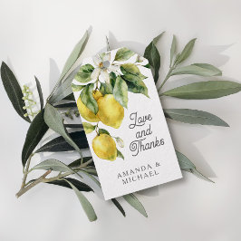 Rustic Boho Watercolor Lemons Citrus Tack Presentetikett