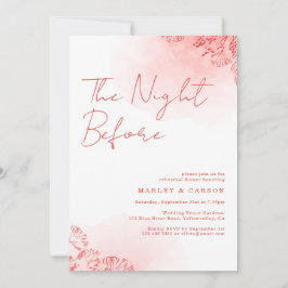 Rustic Boho Watercolor Terracotta Rehearsal Middag Inbjudningar