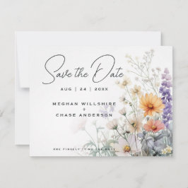 Rustic Boho Watercolor Wildblommor Inbjudningar