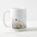 Rustic Boho Watercolor Wildblommor Kaffemugg<br><div class="desc">Boho Watercolor Wildblommor (Lägg till Namn) är perfekt för en Bridesmaid-gåva,  Mor i Groom eller Bride,  Mors dag eller Birthday tillfälle. Design skapat av WhimsicalArtwork™ Detta ingår också i en komplett bröllop-svit som erbjuds av BarefootBride™.</div>