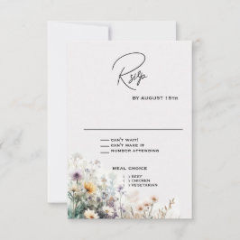 Rustic Boho Watercolor Wildblommor OSA Kort