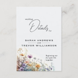 Rustic Boho Watercolor Wildblommor Tilläggskort