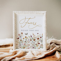 Rustic Boho WildblomGarden Favors Treat-tecken
