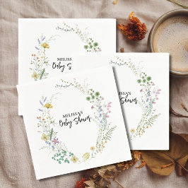 Rustic boho wildblomma pappersservett