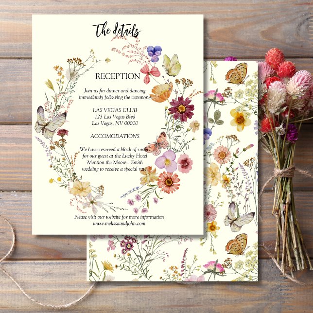 Rustic Boho Wildblomma Tilläggskort (Skapare uppladdad)