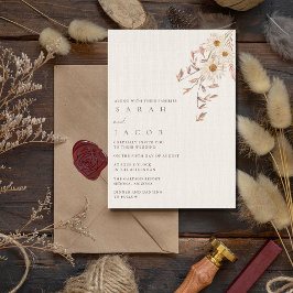 Rustic Boho WildblommBohemian Bröllop Inbjudningar