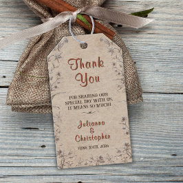 Rustic Boho WildblommTerracotta Wedding Favor Presentetikett