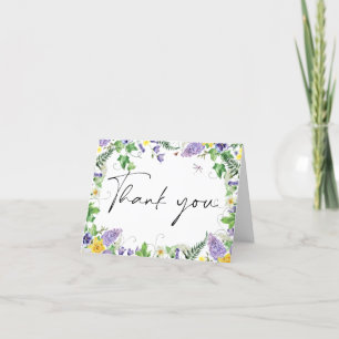 Rustic Boho Wildbloms Bröllop Photo Tack Kort