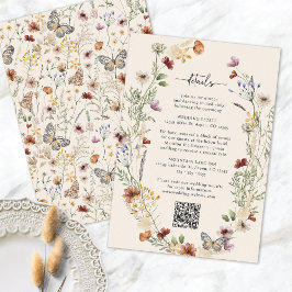 Rustic Boho Wildblomskort Tilläggskort