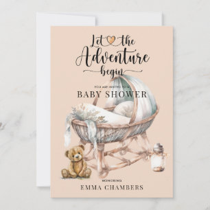Rustic Boho Wood Crib Baby Shower-inbjudan Inbjudningar