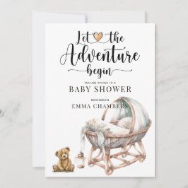 Rustic Boho Wood Crib Boy Shower-inbjudan Inbjudningar