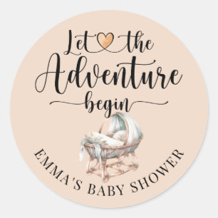Rustic Boho Wood Crib Boy Shower Runt Klistermärke