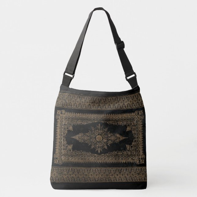 Rustic Bok Cover Bags Ro Guld Grunge Axelväska (Framsida)