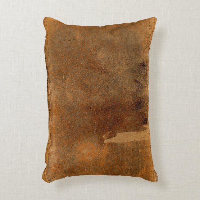 Rustic Bok Cover Cushion Old Worn Leather Prydnadskudde (Framsidan(Vertikal))