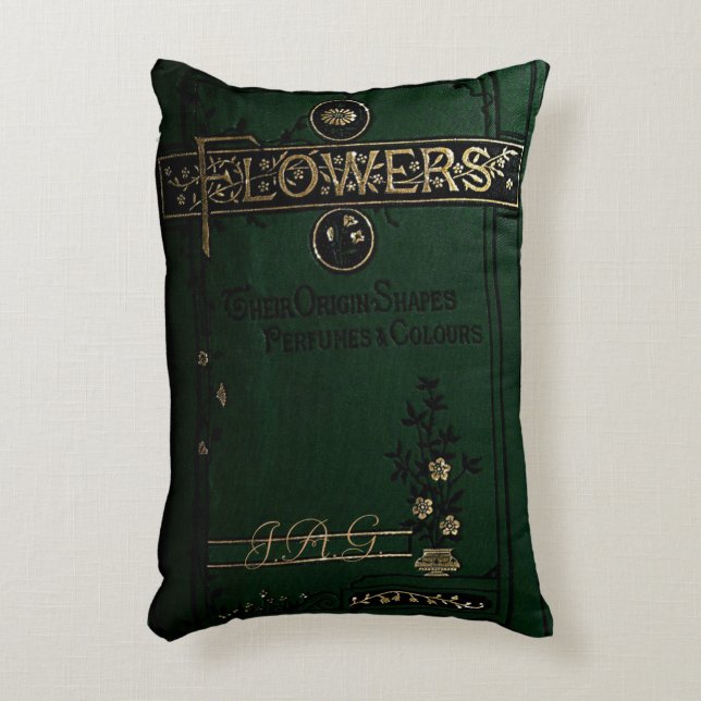 Rustic Bok Cover Cushion Victorian Flower Bok Prydnadskudde (Framsidan(Vertikal))