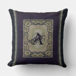 Rustic Bok Cover Cushion Victorian Monogrammed Kudde