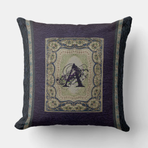 Rustic Bok Cover Cushion Victorian Monogrammed Kudde