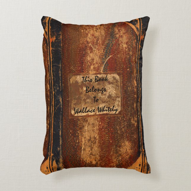 Rustic Bok Cover Cushions Old Grunge Text Bok Prydnadskudde (Framsidan(Vertikal))