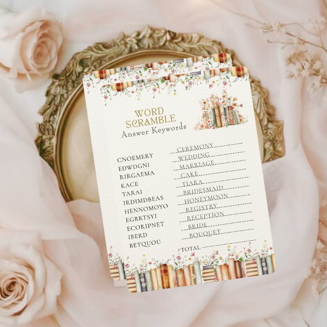 Rustic Bok Möhippa Ord-svar Skramble Nyckel (Skapare uppladdad)