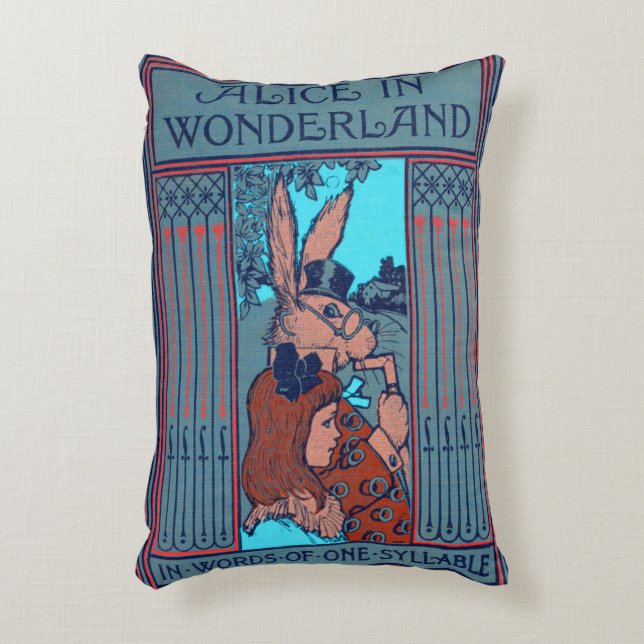Rustic Bok skyddar Cushion Alice och kaninen Prydnadskudde (Framsidan(Vertikal))