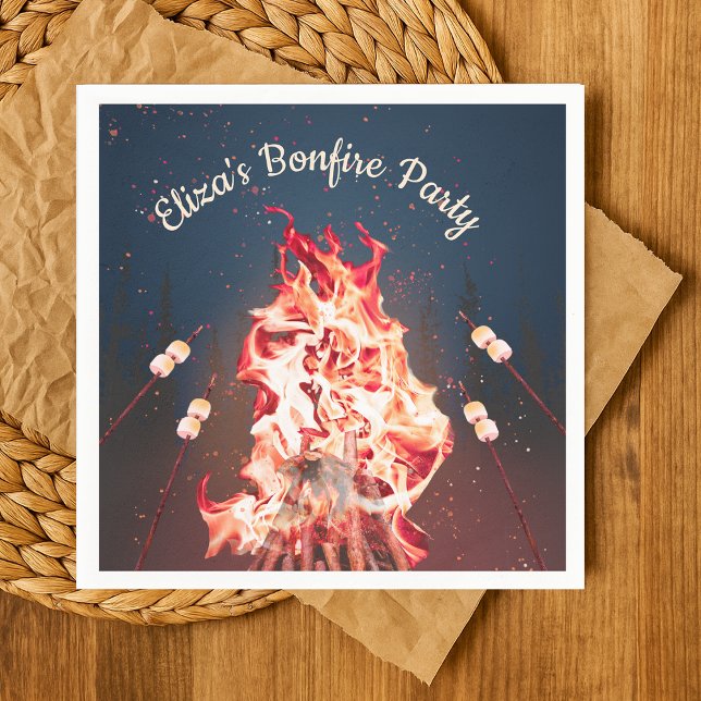 Rustic Bonfire och Marshmallow Pappersservett (Rustic Bonfire and Marshmallows Paper Napkin
)