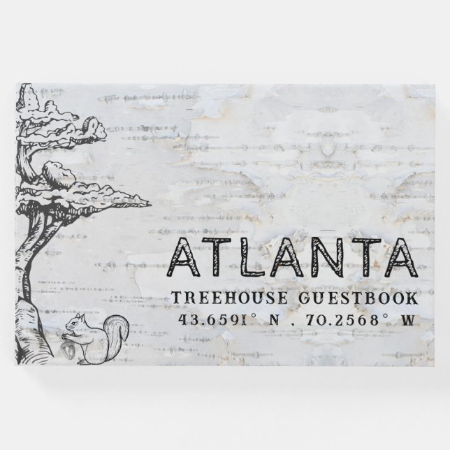 Rustic Bonsai Birch Wood Treehouse Airbnb Rental Gästböcker (Framsida)