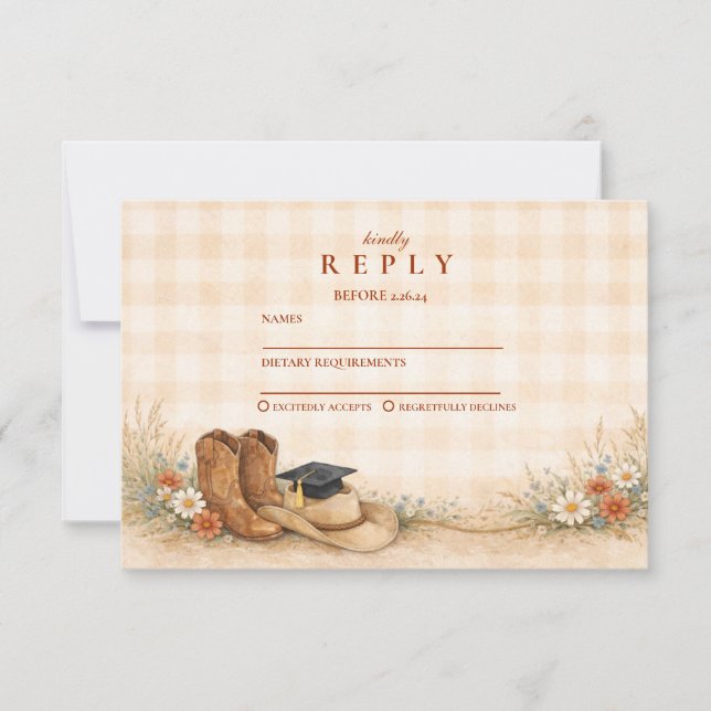 Rustic Boots Graduation Party OSA Kort (Framsida)