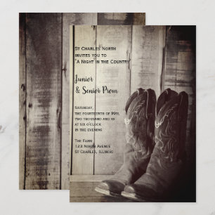 Rustic Boots Land Junior / Senior Prom Inbjudningar