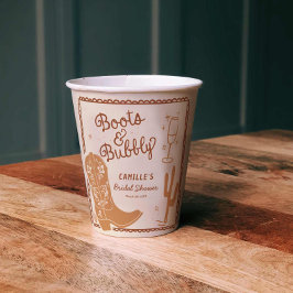 Rustic Boots och Bubbly Bridal Shower Pappersmugg