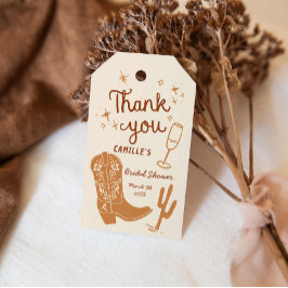 Rustic Boots och Bubly Hand plockade Tack Presentetikett