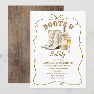 Rustic Boots och Bubly Möhippa Inbjudningar