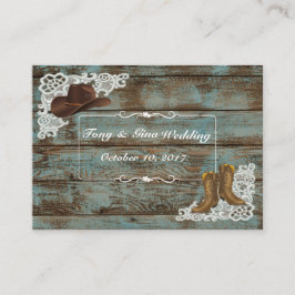 Rustic Boots & Snöre Bröllop OSA Card Tilläggskort