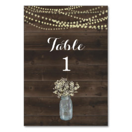 Rustic Bordsnummer Card - Pälsutandning hos trä oc